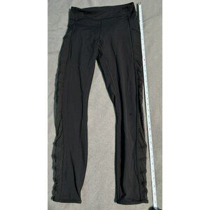 Lululemon Women's Leggings Side Pockets Black Mesh Sides Size 6 Sm  - Read Desc